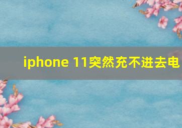 iphone 11突然充不进去电